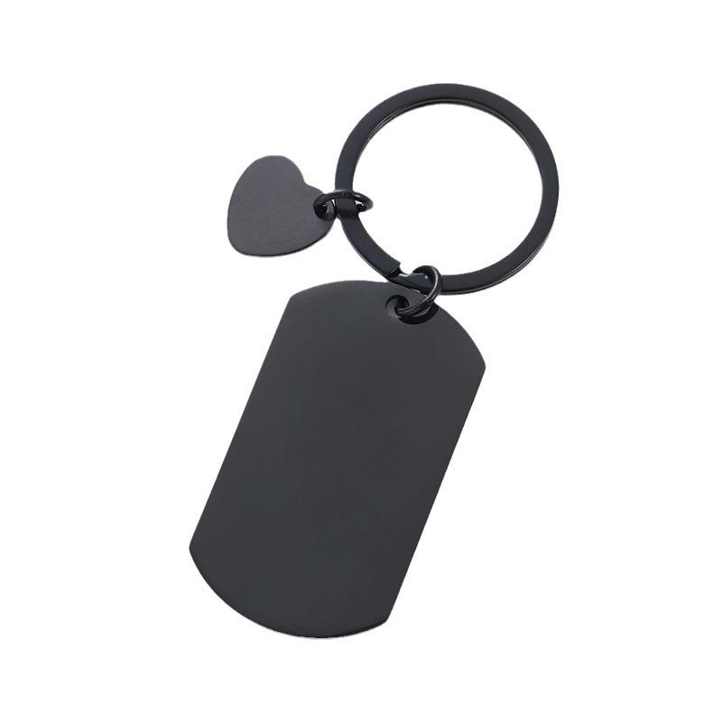 Heart-Style Stainless Steel Dog Tag Keychain - Laser Engraved Festival Gift
