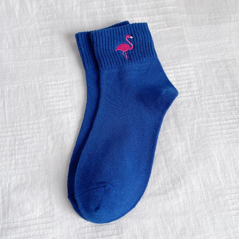 

Cartoon Socks Children s Spring and Autumn Mid-Calf Sweater Trendy Animals Embroidery Breathable Anti-Odor Dopamine Cotton Socks 1 pair Темно-синій