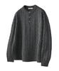 UNTAPPED STUDIO Oversized Cable Henley Neck Round Knit 4 Colors