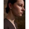 Yhpup High Quality Fashion Natural Shell Zirconia Stud Earrings Prevent Allergy Metal Golden Premium Daily  Jewelry Waterproof