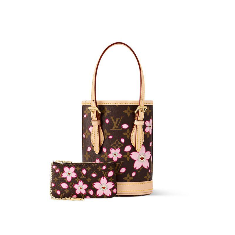 Louis Vuitton X Takashi Murakami Nano Bucket Sakura Brown M13417
