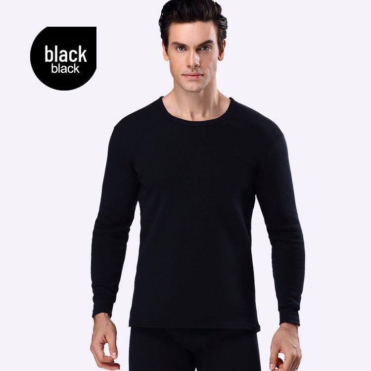 Herren Fleecegefüttertes Einfarbiges Warmes Unterwäscheset für Herbst und Winter