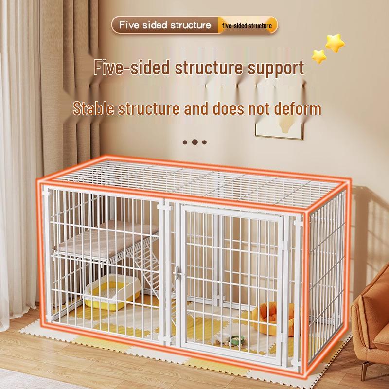 Cage pour chien de taille moyenne et grande avec clôture supérieure - Maison-villa pour chat et chien, Assemblage libre pour chats et chiens