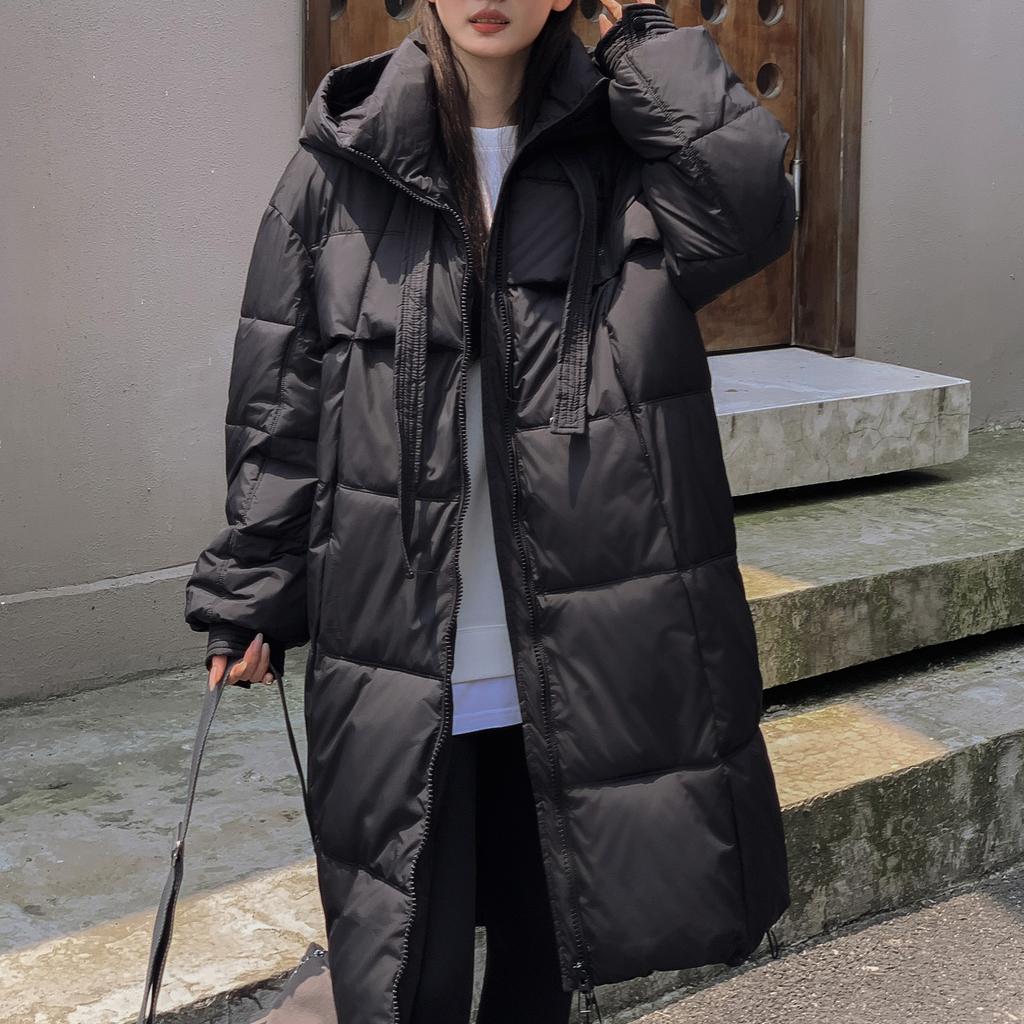 Thickened down cotton jacket women's long knee-length Korean version loose cotton jacket bread jacket winter new padded jacket jacket