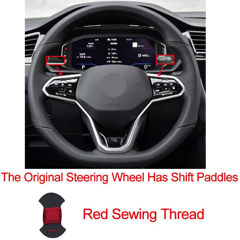 Hand Sew Car Steering Wheel Cover For Volkswagen VW Golf 8 MK8 GTI Golf GTE 2020 2026 Braid On the Steering Wheel Car Protector