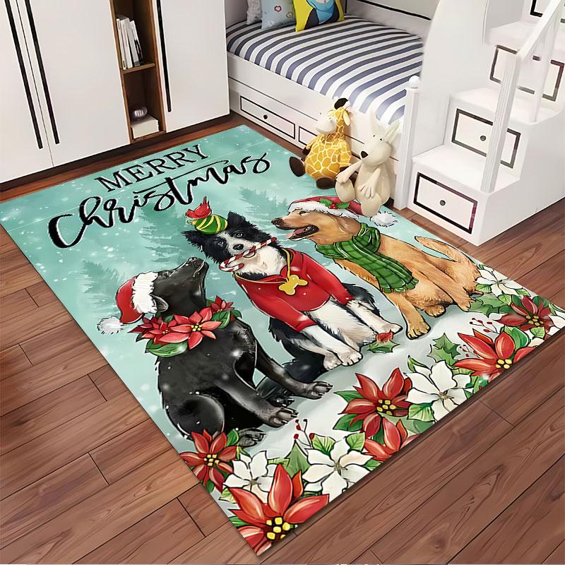 Christmas Dogs Festive Design Suitable As a Non-slip Mat for the Living Room or Bedroom Sofa