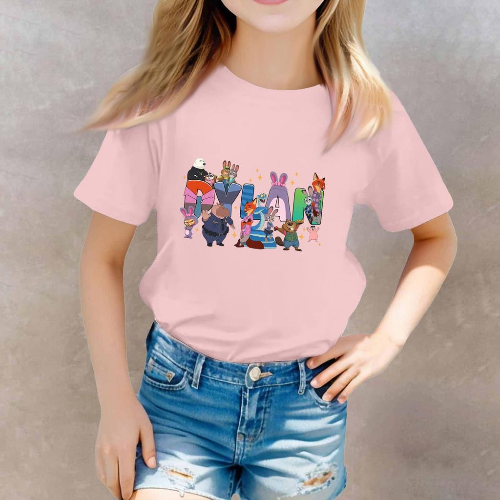 Toddler Girl Boy T-Shirts Kids Top Boys And Girls Printed Short Sleeved T-shirt