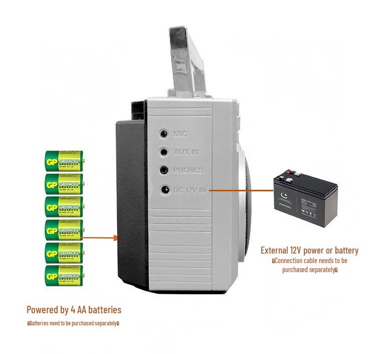 Vintage Multifunctional Cassette and Radio Recorder Stereo Player