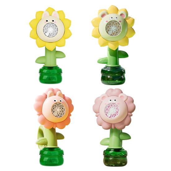 Electric Bubble Machine with LED Light Show Rechargeable Kids Bubble Blower Flower Automatic Swing Dance Handheld Kids Bubble Maker Outdoor Party Toys