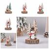 Cute Christmas Wooden Accessories Cartoon Xmas Tree Accessories Christmas Desktop Ornaments  Table