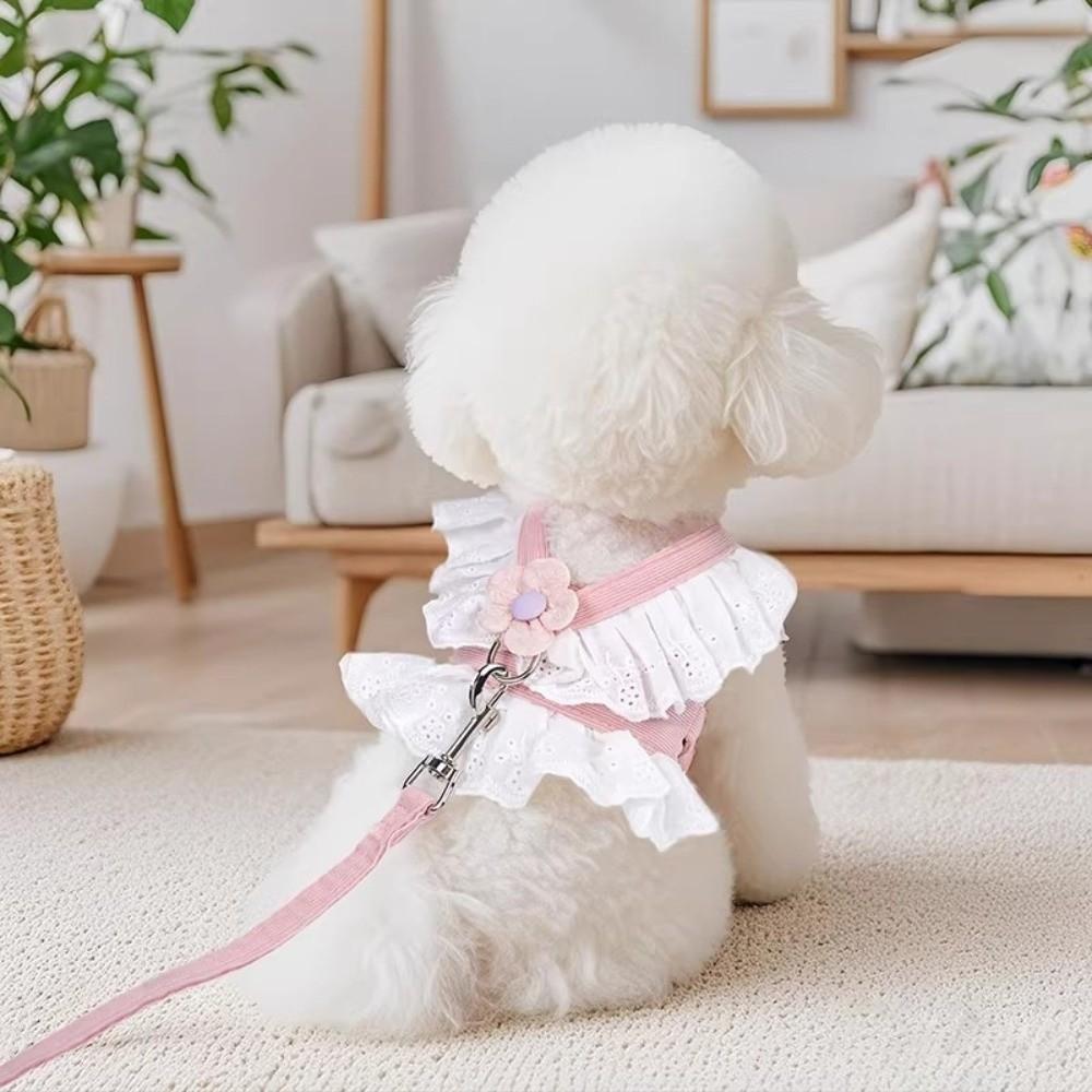 Universal Fit Harness And Leash Set Breathable Material Puppy Kitten Harness  Tiny Pets