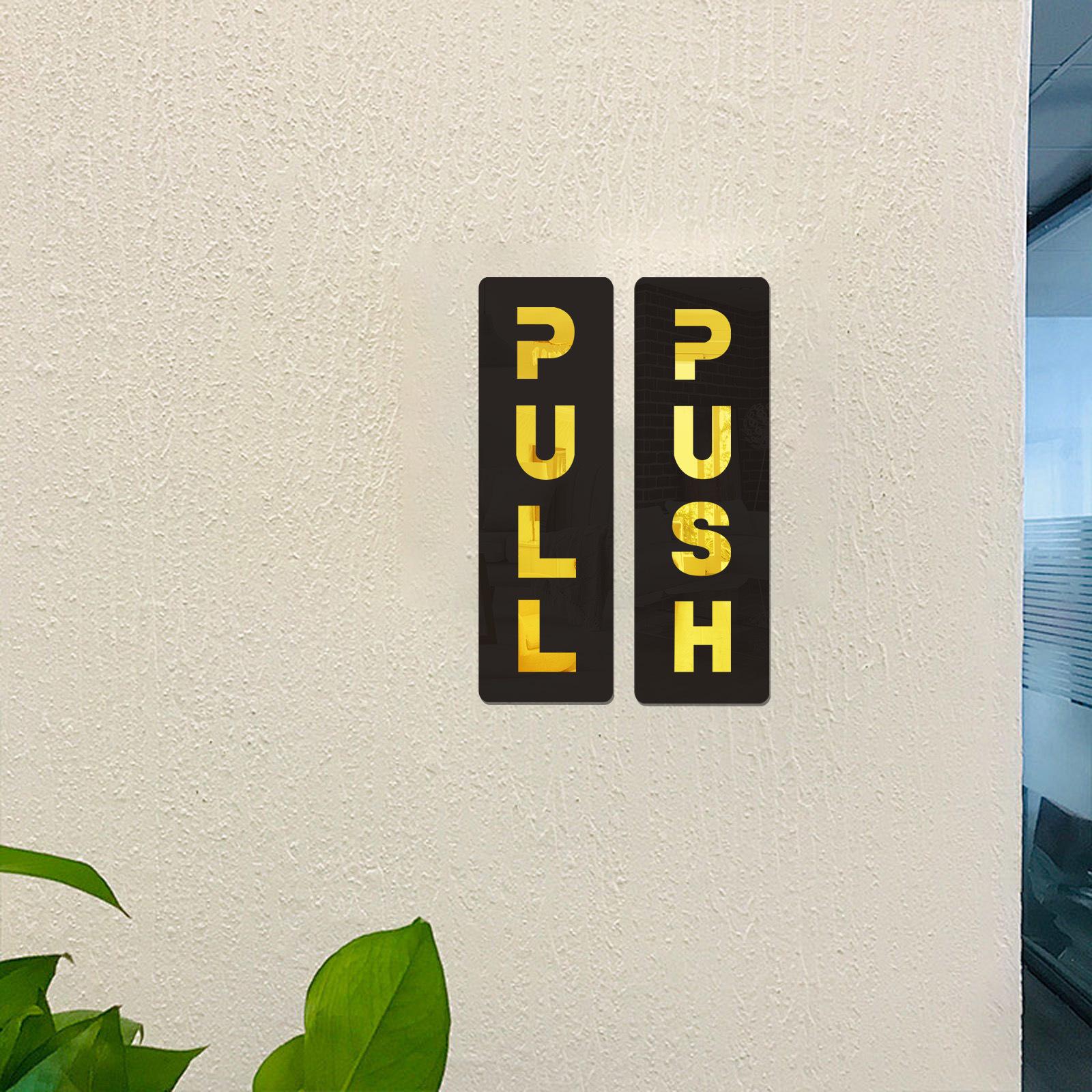 

Acrylic Glass Door Sliding Reminder Sticker for Office Set of 4 Pieces