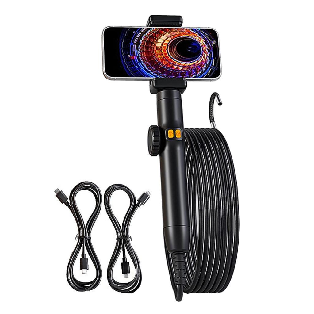 Flexible Snake Endoscope Camera Industrial Endoscope Inspection Camera 6mm Lens Borescope Camera with Adjustable Light