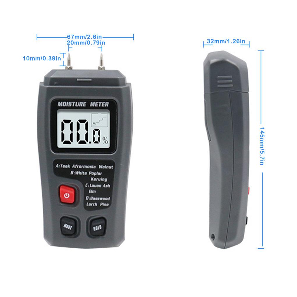 Digital Display 0-99.9% Wood Moisture Meter Portable Handheld Log Hygrometer Electrical Humidity Tester Testing Instrument
