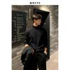 Half Turtleneck Jumper Men's Autumn and Winter Loose Trend Thickened Black Middle Collar Knitted Bottoming Shirt