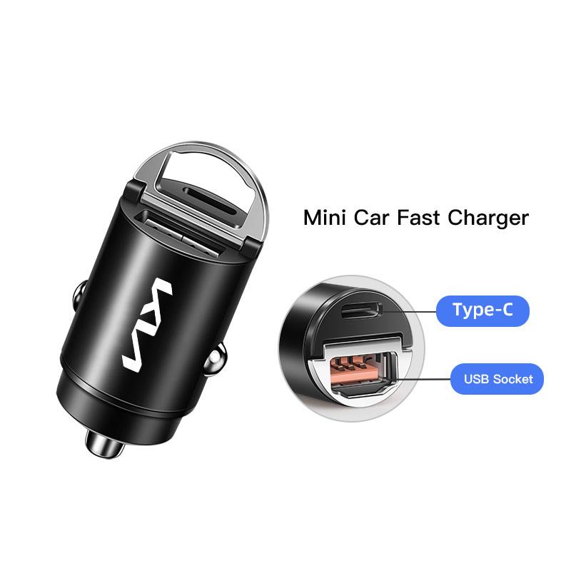 

Car Charger Head 3 In 1 Charging Data Cable USB Type-C Auto Accessorie For Kia Sportage Ceed Picanto Rio ProCeed K7 K5 K8 K3 K9