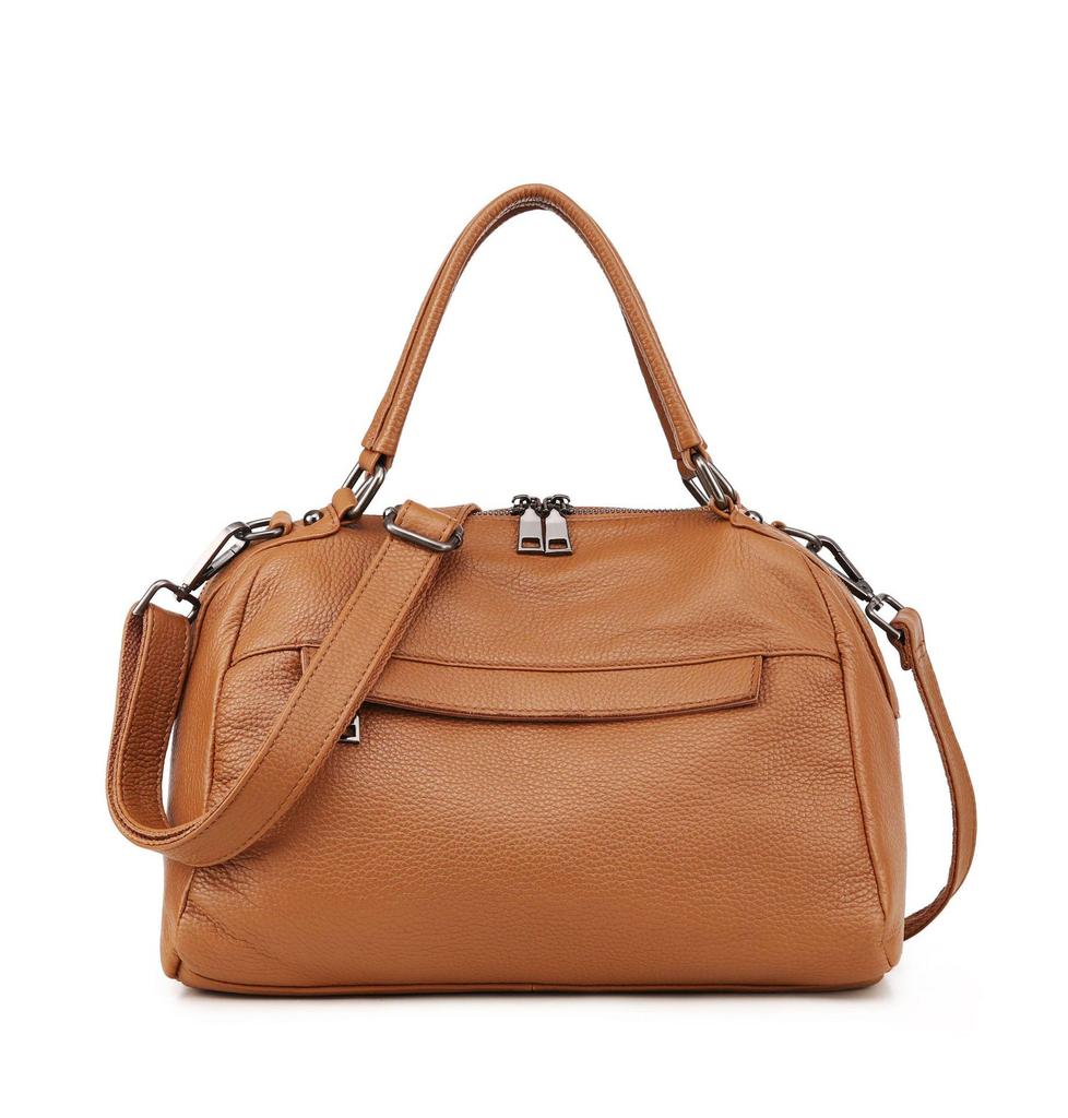European & American Style Large Capacity Women's Soft Cowhide Handbag - Autumn/Winter Simple Fashion Shoulder Bag
