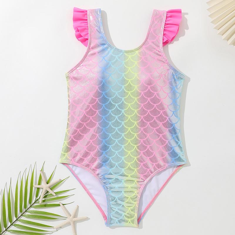 

Новый детский купальник-русалка с оборками и открытыми плечами 9 Years