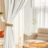 Natural Fiber Curtain Fasteners Holdbacks Tie Set 4 Piece Woven Rope Window Drapery Tiebacks Buckles Living Room Decors