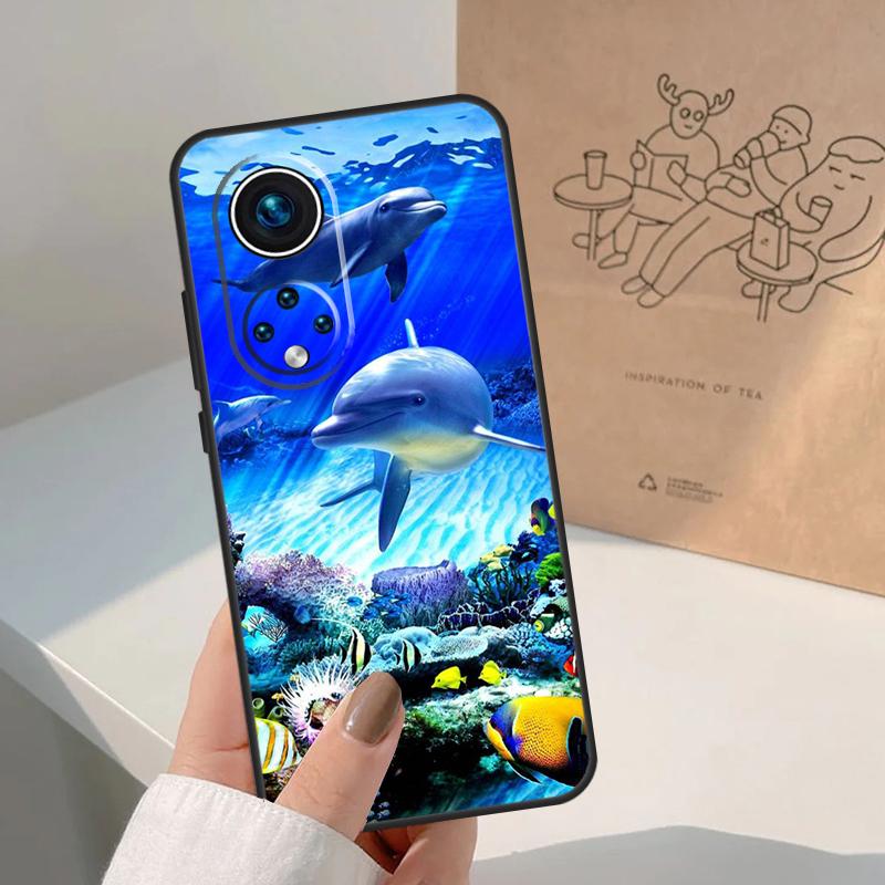 Cute Dolphin Ocean For Honor Magic 8 Pro 5 6 7 Lite Case For Honor Win RT 200 400 50 70 90 X8b X9a X9b X9c X9d