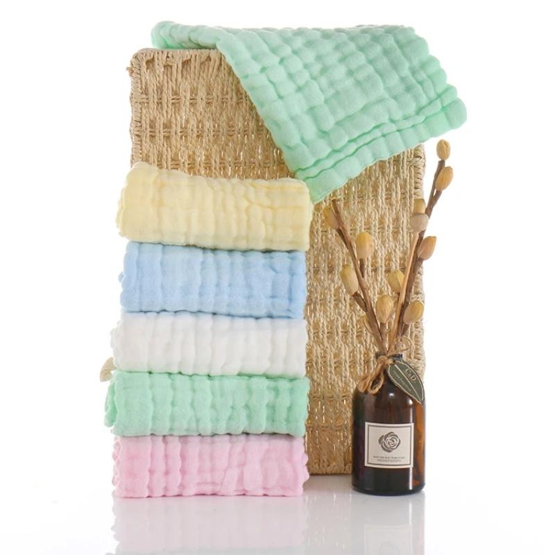 5pcs Soft Absorbent Kids Washcloths Cute Printed Square Towels Lightweight Skin Friendly Baby Face Hand Bath Cotton Cloth