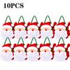 1-10PCS Christmas Felt Candy Bags Cartoon Apple Pouch Santa Sack Kids Gift Packaging Bag Xmas Tree Holiday Decoration