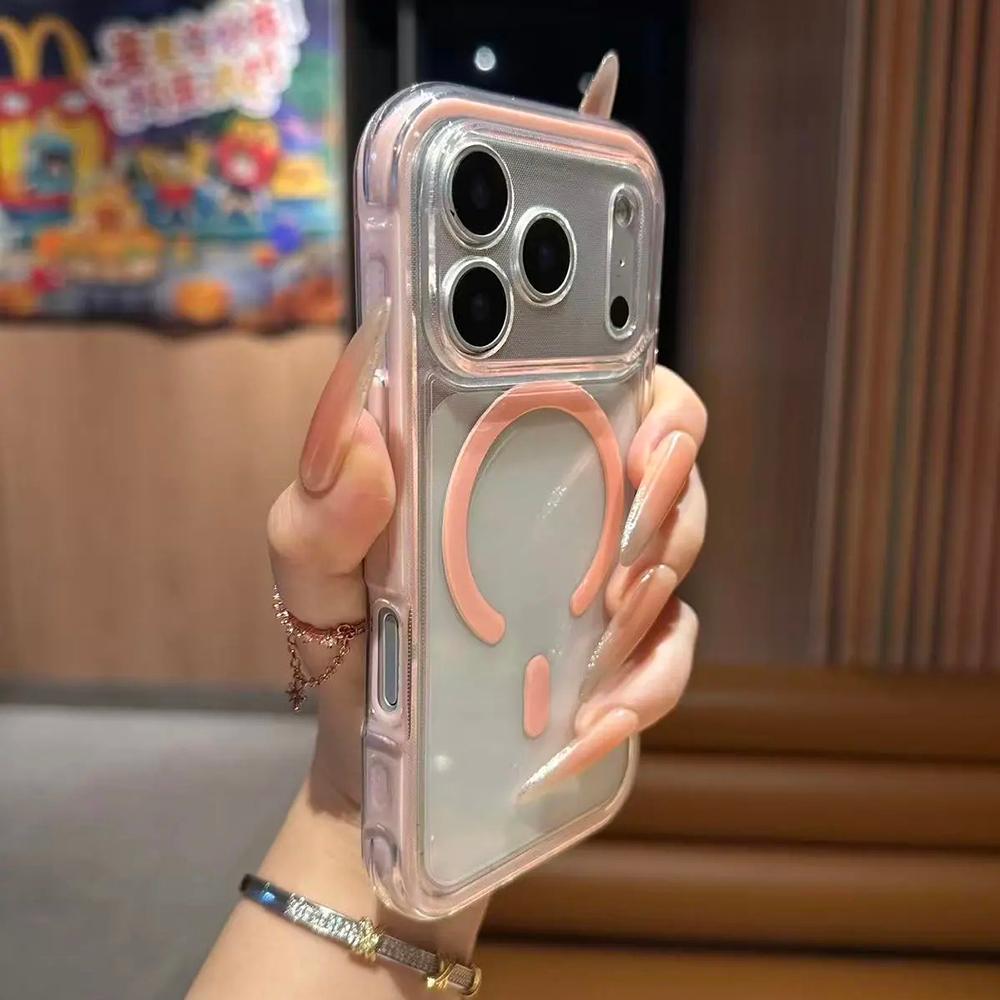 

Transparent For Magsafe Soft TPU Case For iPhone Air 17 16 E 15 14 13 12 11 Pro Max Plus 2in1 Non-slip Bumper Candy Color Cover iPhone Air