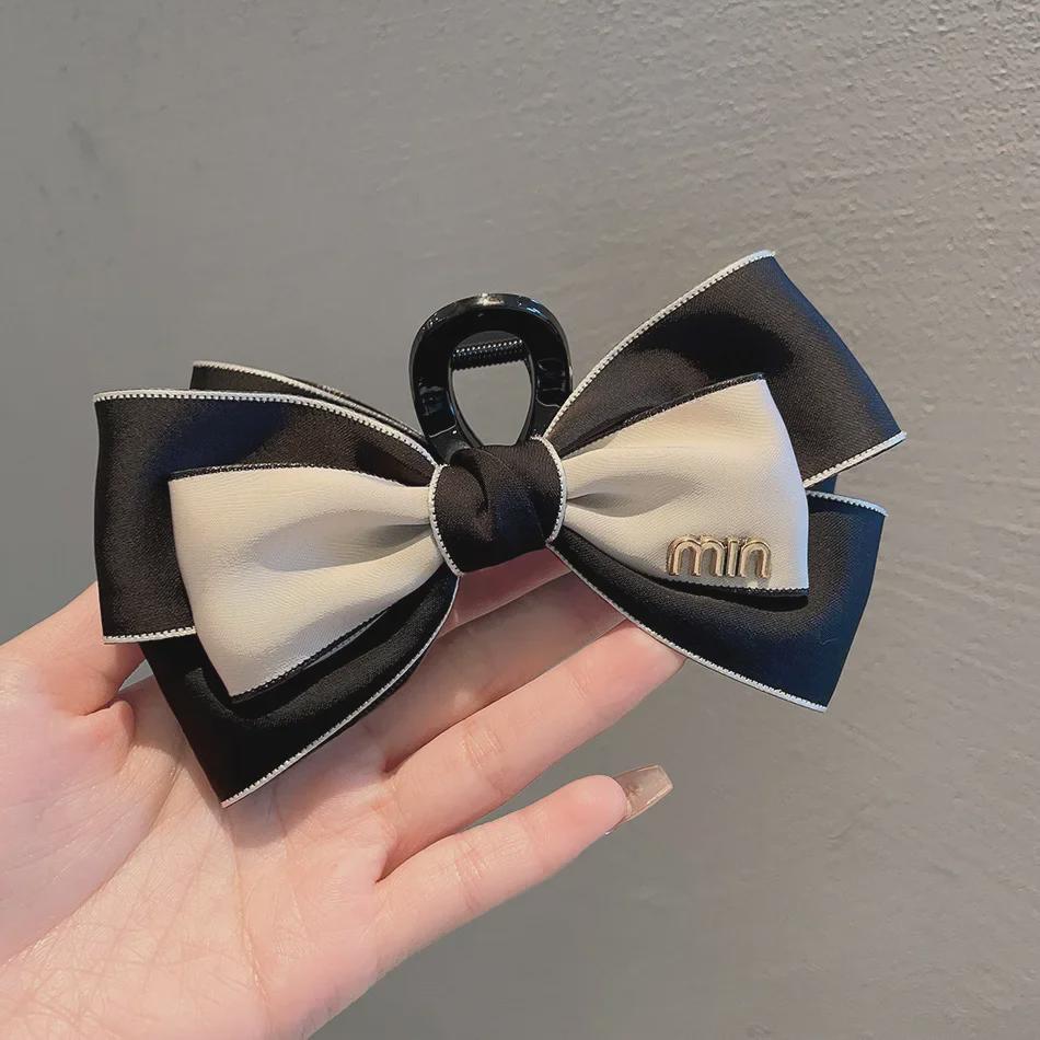 High-End Seersucker Large Bow Hair Clip