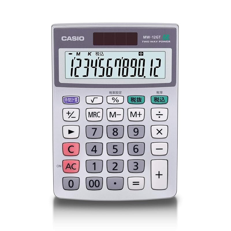 Casio Green Purchasing Law Compliant Calculator, 12-Digit Mini-Just Type MW-12GT-N, Eco Mark Certified
