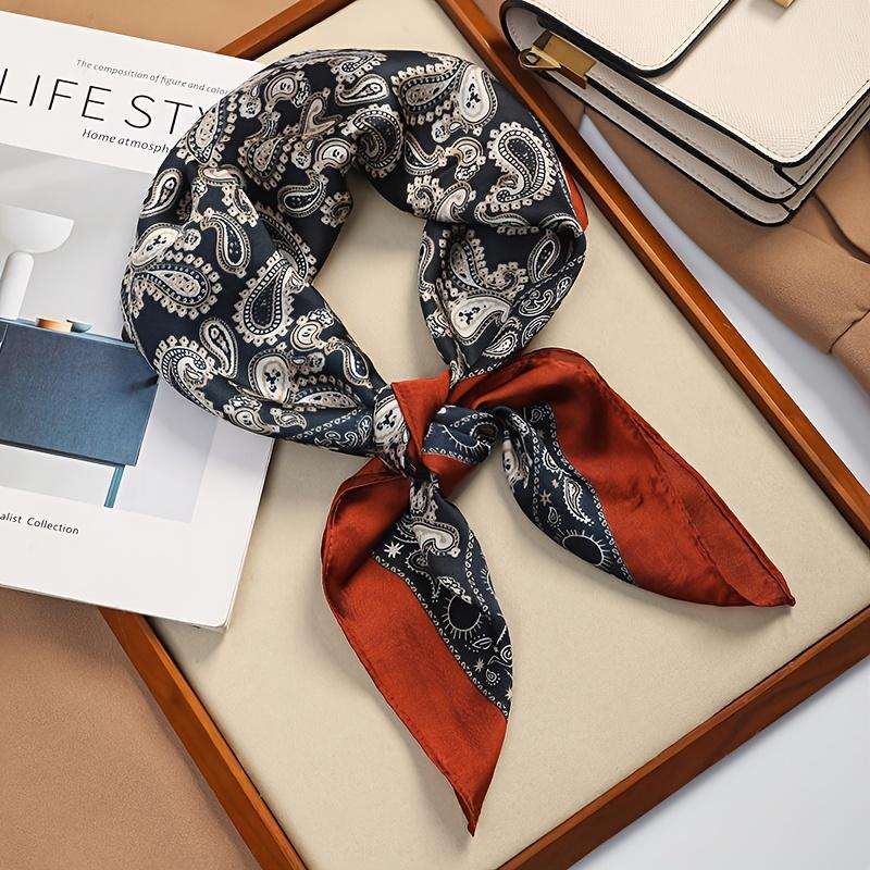 Boho Chic Floral Square Scarf for Women - 69.85cm Soft Polyester Neck & Head Wrap, Versatile Shawl Perfect for Casual Outings