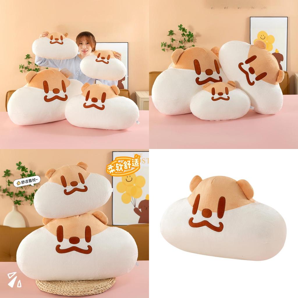 Milk Tea Mouse Plush Pillow With Short Velvet Material For Girls Bed Decor