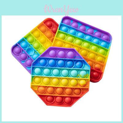 Buntes 12cm Regenbogen Silikon Pop-it Spielzeug für sensorischen und pädagogischen Spaß