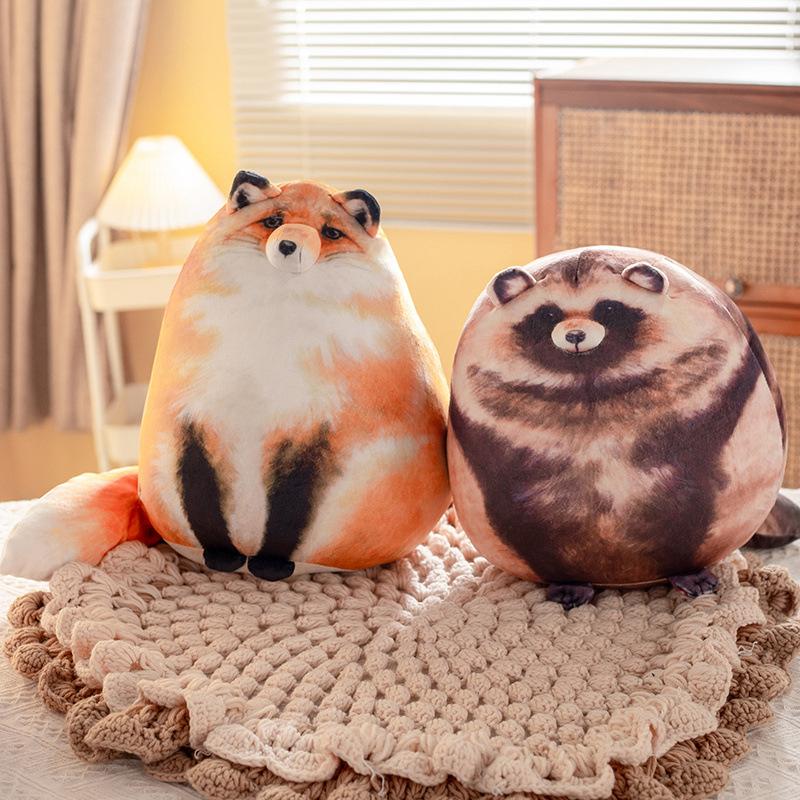 Simulation Fox Cat Plush Toy Cute Rabbit Mansion Cushion Home Sofa Chair Special-Shaped Throw Pillow Waist Rest