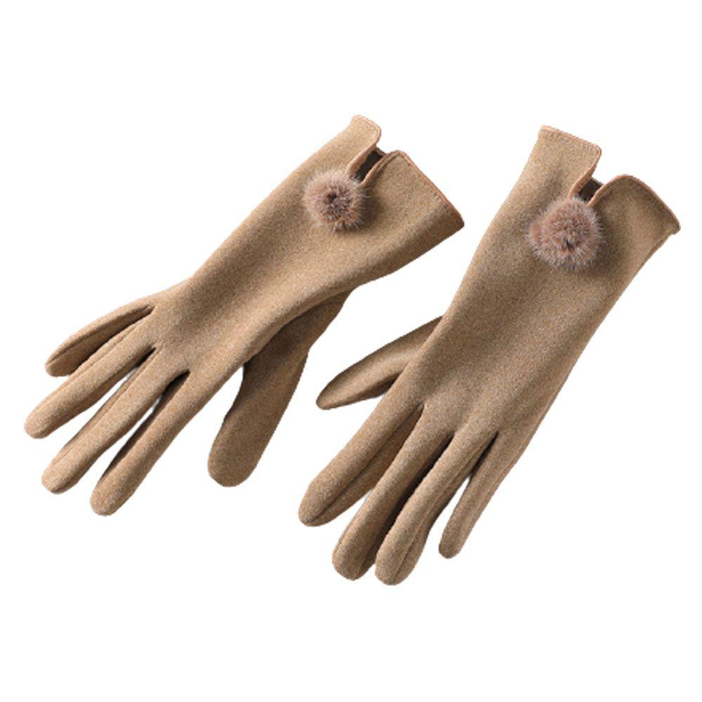 Winter Gloves Woman Plus Velvet Padded Warm Touch Screen Outdoor Windproof Suede Thermal Cycling for the Cold Black