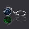 Luminous Solar System Pendant Keychain: Moon, Planets, and Galaxy Glass Ball