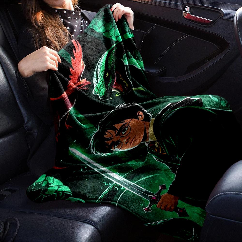 Harry Potter Theme Printed Blanket - Perfect for Couch, Bed, Travel & Outdoor Use | Machine Washable, Cozy & Durable.