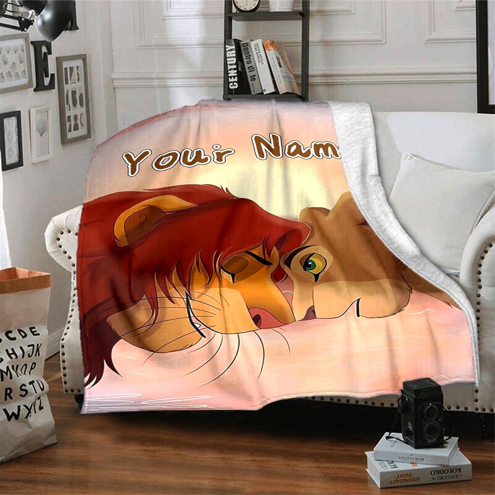 Custom Name "Simba's Journey" blanket for Couch & Bed, Plush Cozy Fuzzy Blanket Super Soft & Warm Blankets for Fall and Winter. 0908449