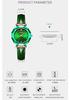Stylish and Cute Crystal Watch for Women with a Leather and a Lovely Gift for Strap. Waterproof, Brand-name, Business-friendly, Her. Green.
