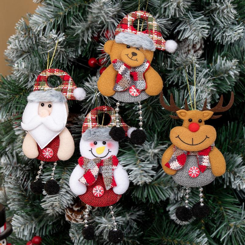 Christmas Decorations: Old Man Snowman Reindeer Small Pendant Christmas Tree Accessories Fabric