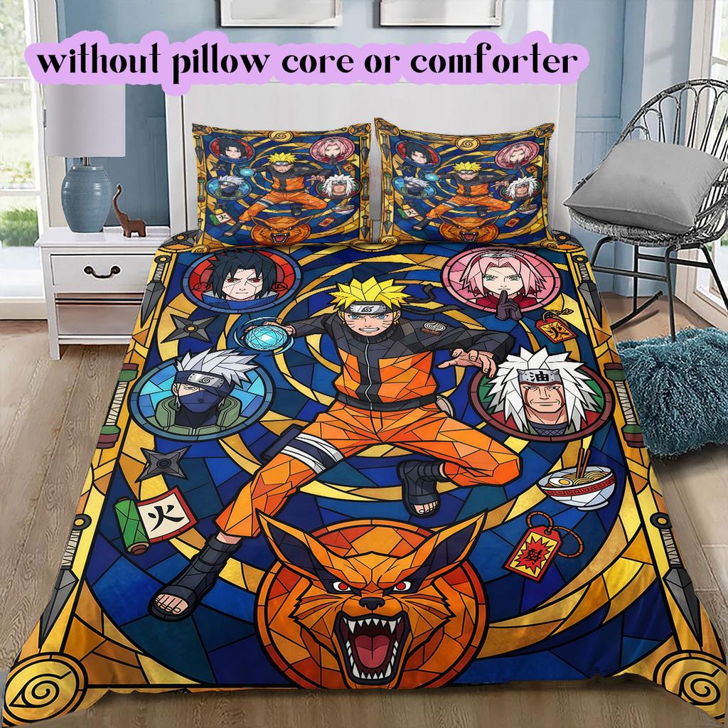 Copripiumino Morbido e Confortevole Anime Naruto, Set Biancheria da Letto per Bambini Regalo, Misura Extra Large, Varie Misure Disponibili