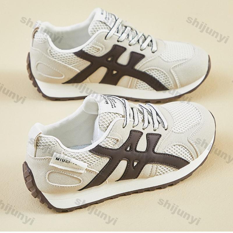 Scarpe da Donna 2026 Primavera Autunno Nuove Traspiranti in Rete Antiscivolo Sneakers da Donna Comode Aumenta Altezza Allacciatura Scarpe Casual