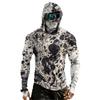 Camicia da Uomo Casual a Manica Raglan con Cappuccio a Manica Lunga Protezione Solare UPF 100 Plus Tessuto Leggero Traspirante Asciugatura Rapida con Stampa Testurizzata