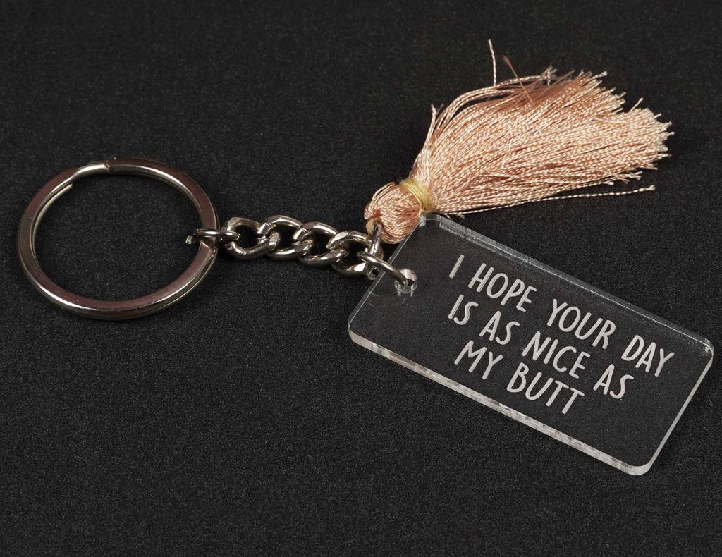 Inkdotpot Acrylic Key Holder Adult Humor Engraved Key Chain Housewarming