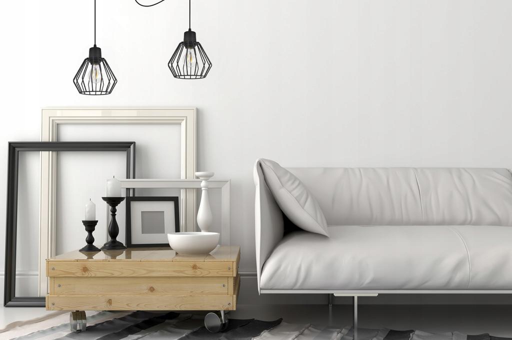 Hanging Lamp, Ceiling Chandelier, Wire Shade, Led