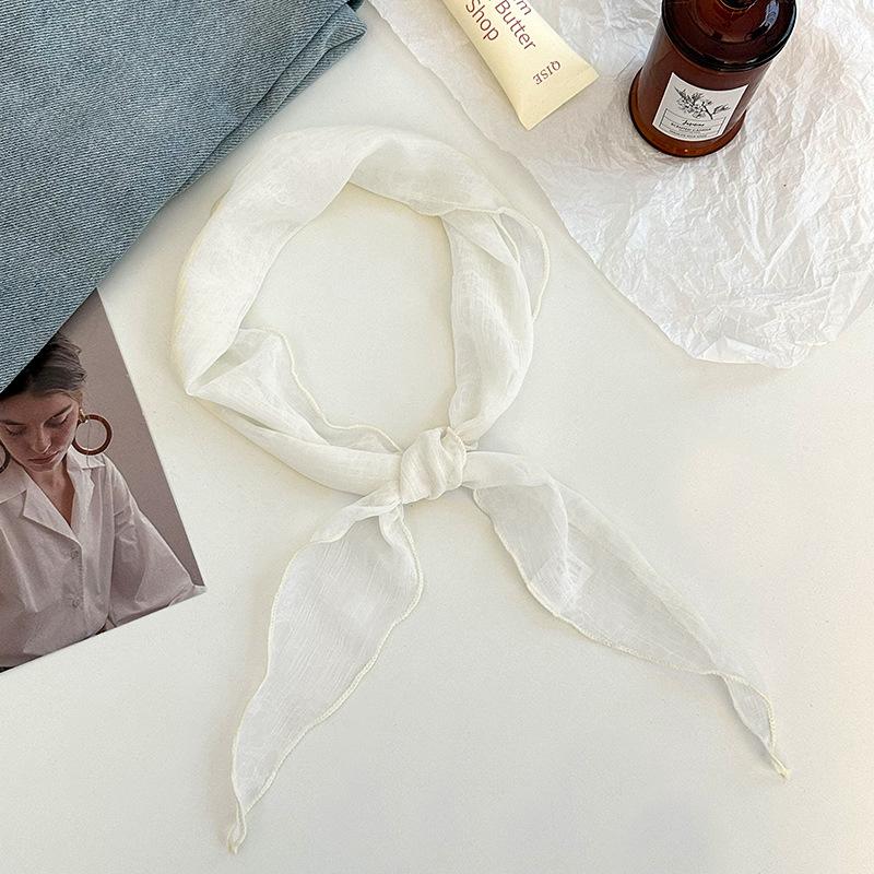 Silk scarf new fashion thin breathable small scarf scarf temperament versatile neck protection scarf rhombus silk scarf waist