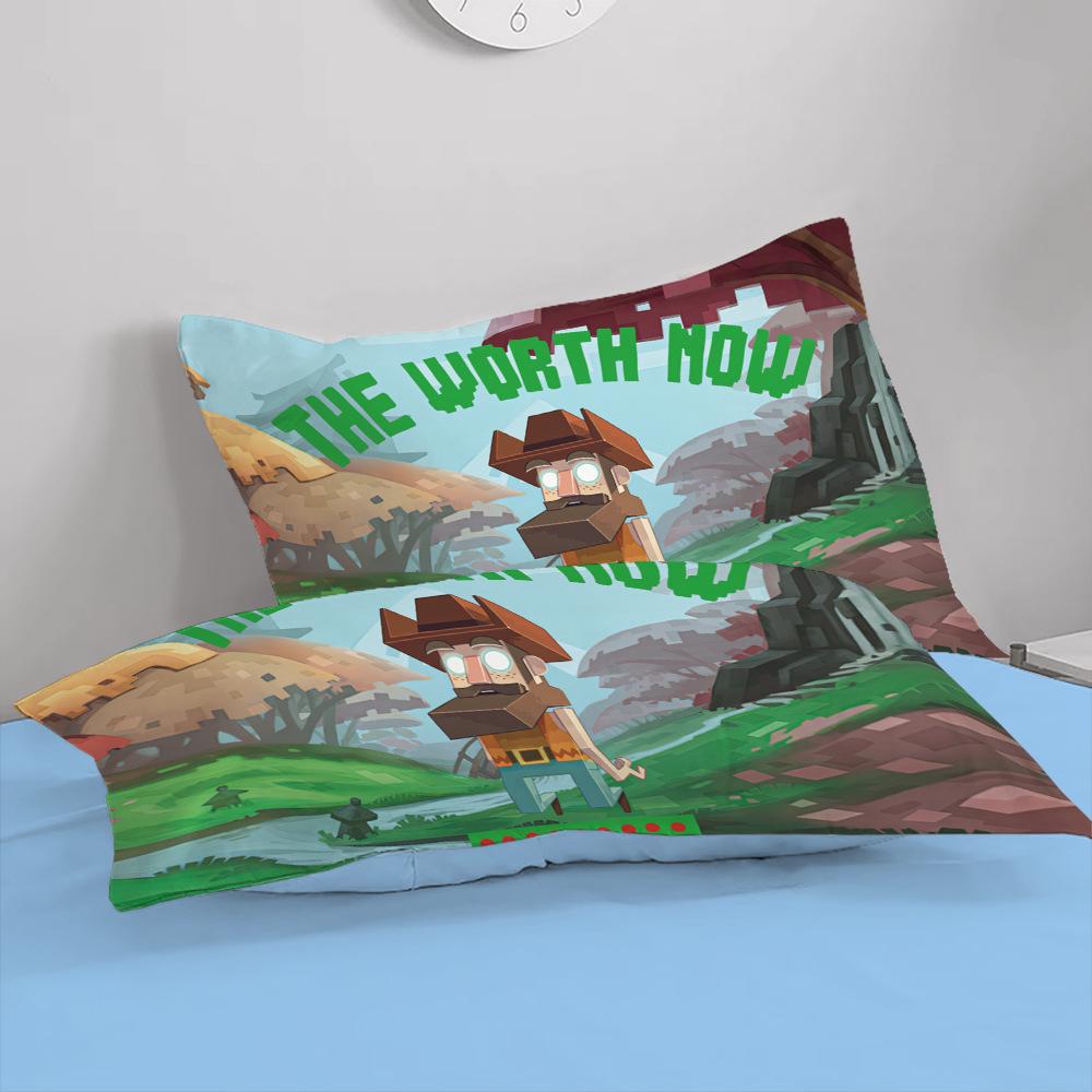 Minecraft Cotton Boys' Duvet & Bedding Set – 3 Pieces for Student Dorms