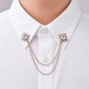 Suit Brooch for Men & Women Double Staggered Metal Hanging