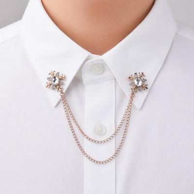 Broche de Traje para Hombres y Mujeres Doble Escalonado de Metal Colgante