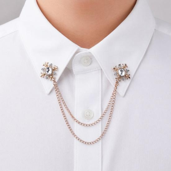 Suit Brooch for Men & Women Double Staggered Metal Hanging