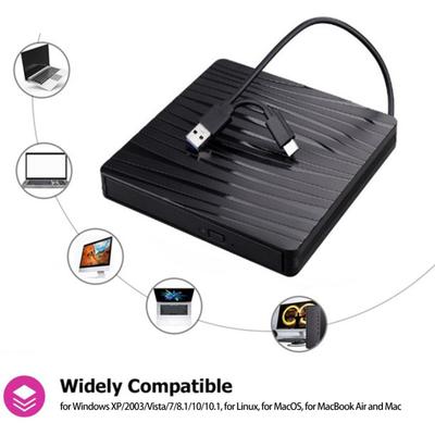 Laptop External DVD Drive Portable High Speed Read Write Type-C USB 3.0 DVD RW VCD Compact Disc Burner Writer Player Desktop PC Accessories